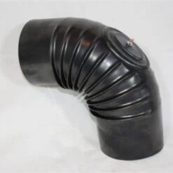 Ofenrohr-Bogen Aus Gebläutem Stahlblech, Mit Reinigungsöffnung