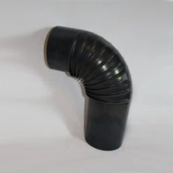 Ofenrohr-Bogen Aus Gebläutem Stahlblech, Ohne Reinigungsöffnung (an Der Engen Seite Ca. 15 Cm Verlängert)