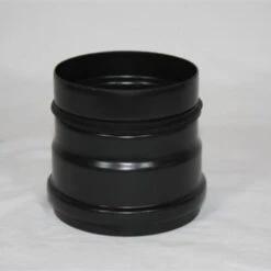 Pelletofen-Anschluss Mit Beidseitiger Dichtung, Matt Schwarz Emailliert