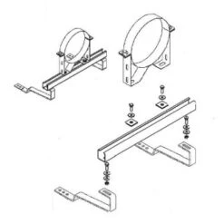 Set Für Querführung Schornstein über Dach 500 Mm Länge
