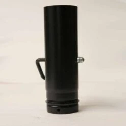 Zuluft-Pelletrohr 250 Mm Mit Absperrklappe, Matt Schwarz Emailliert